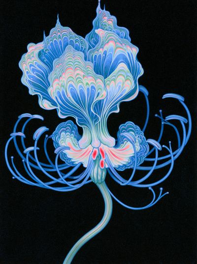 Neon Bloom Abstract Print. poster