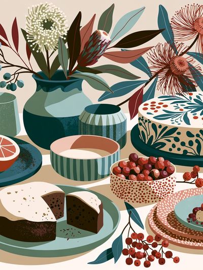 Botanical Table Still Life Poster. poster