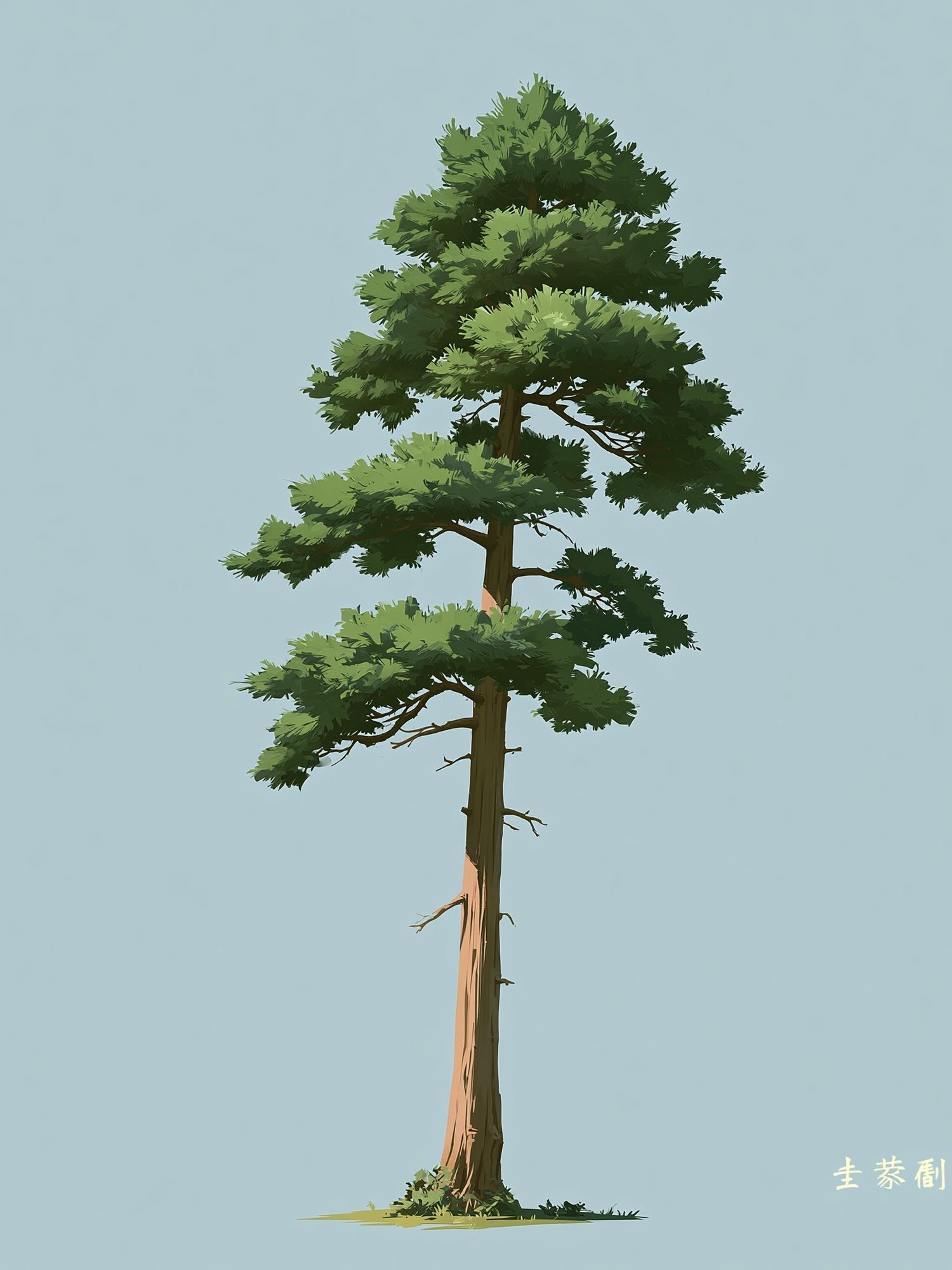 Pine Tree Minimalist Illustration Poster. poster — botanical art
