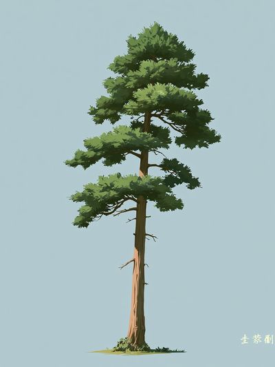 Pine Tree Minimalist Illustration Poster. poster