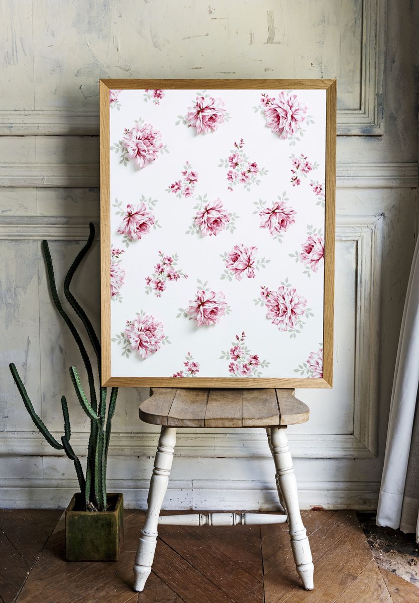 Pink Floral Pattern Poster. room preview