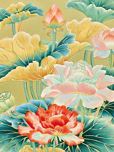 Lotus Bloom Botanical Print.