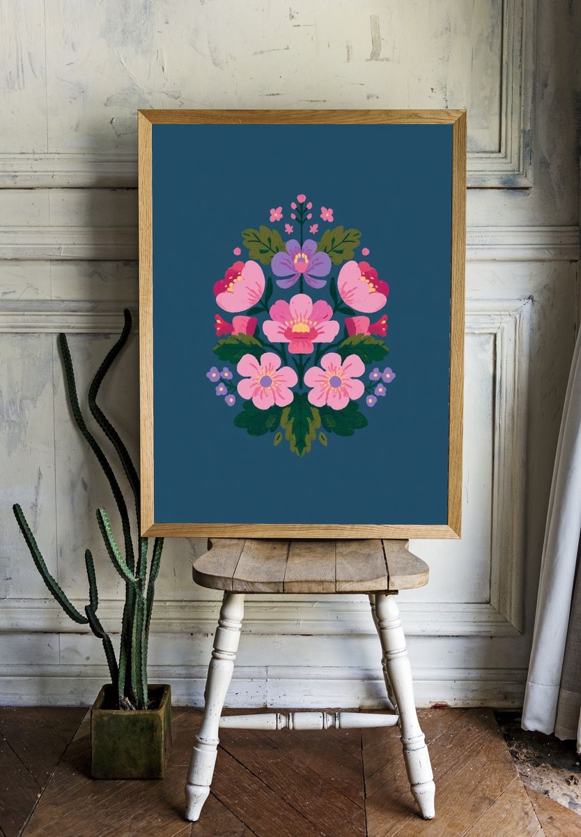 Floral Bouquet Illustration Poster. room preview