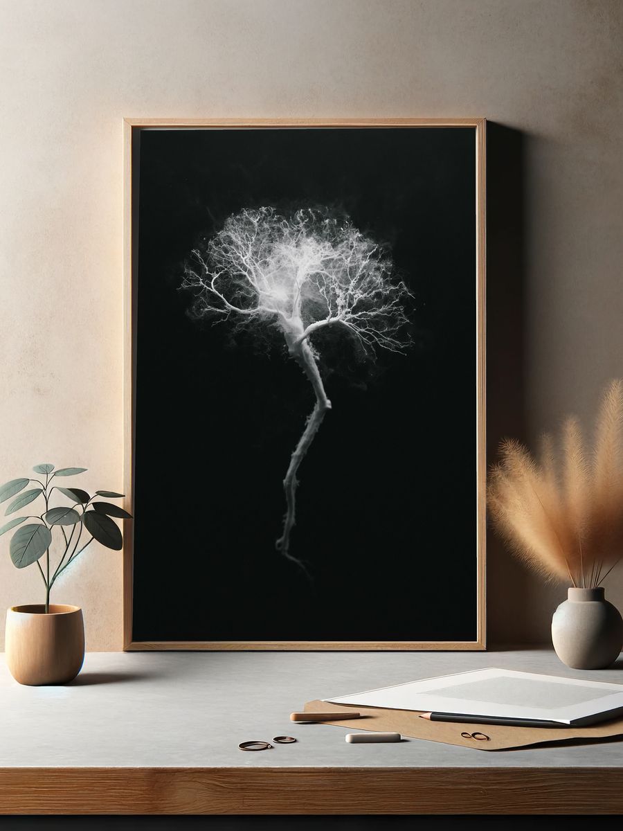 Ghost Tree Black-White Print. — room view 2