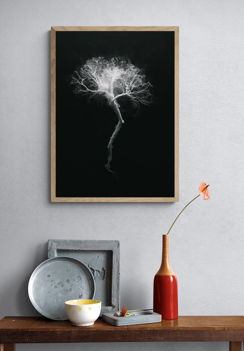 Ghost Tree Black-White Print. — room view 3