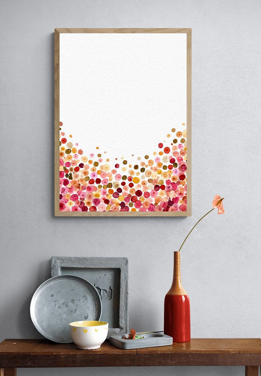 Watercolor Floral Confetti Poster. — room view 3