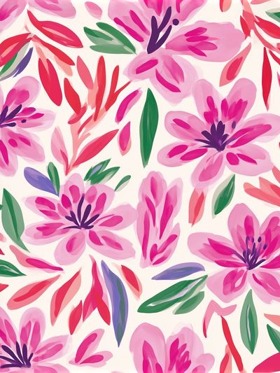 Pink Floral Pattern Print.