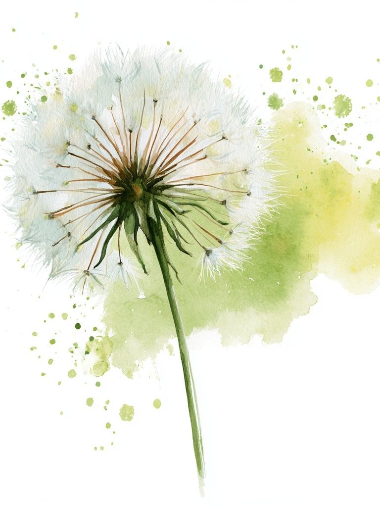 Dandelion Bloom Watercolor Print. poster — botanical art