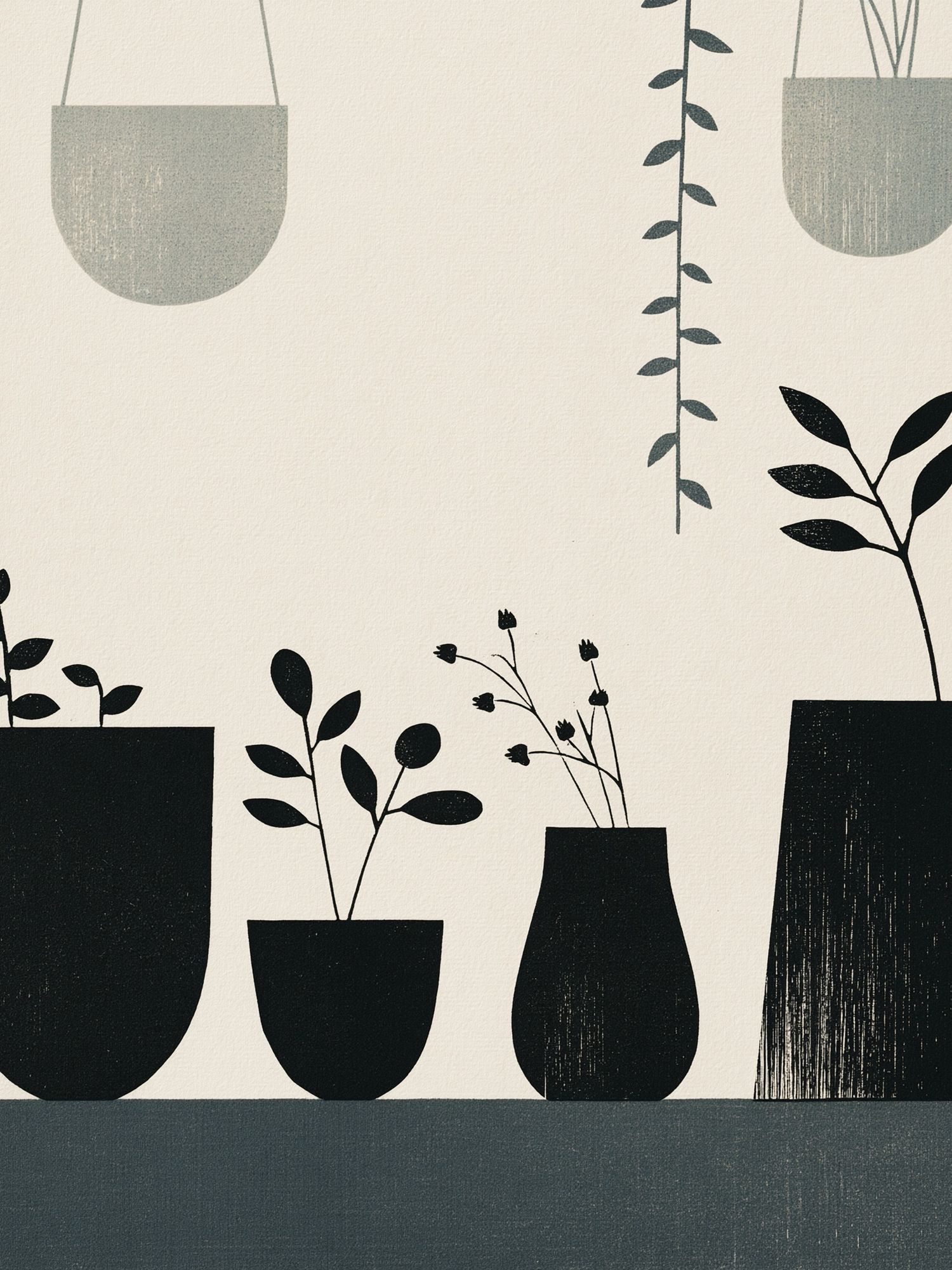 Minimal Potted Plants Print. poster — botanical art