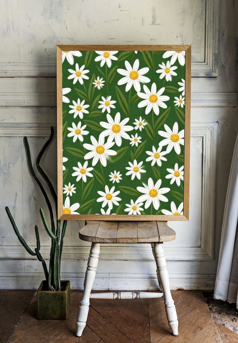 Daisy Meadow Botanical Print. — room view 1