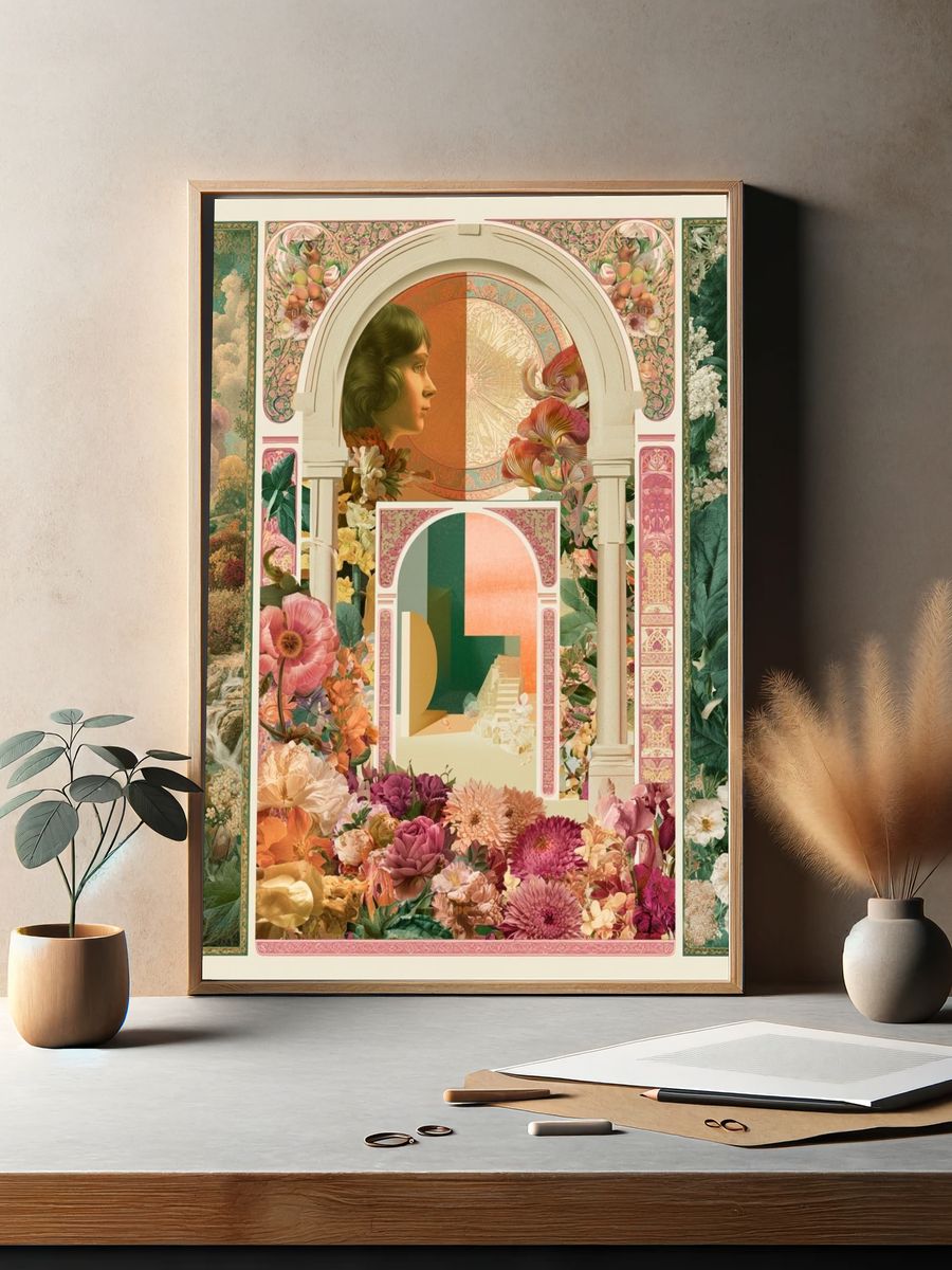 Botanical Arch Collage Print. — room view 2