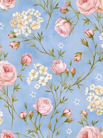 Pastel Floral Garden Botanical Poster.
