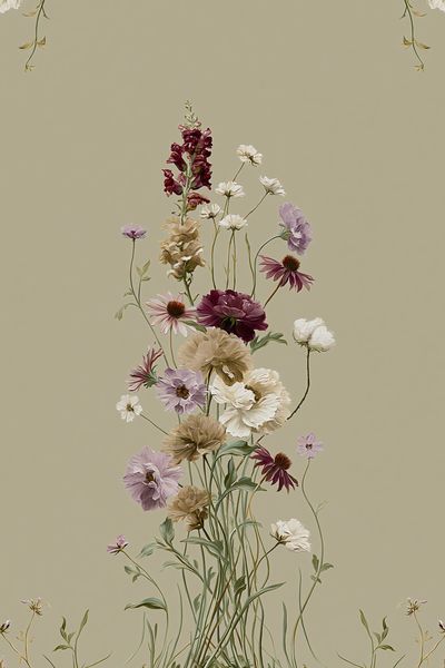 Wildflower Bouquet Botanical Print. poster