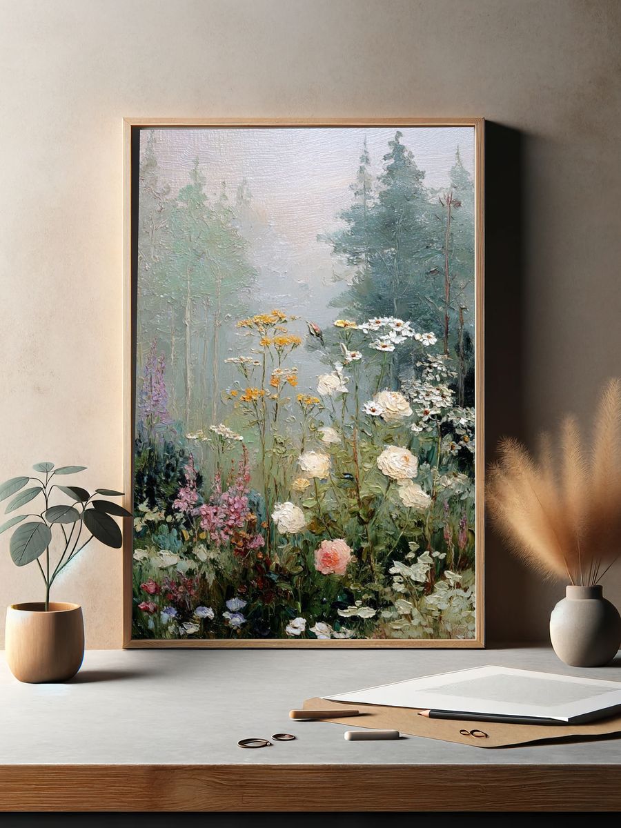 Misty Wildflower Meadow Print. — room view 2