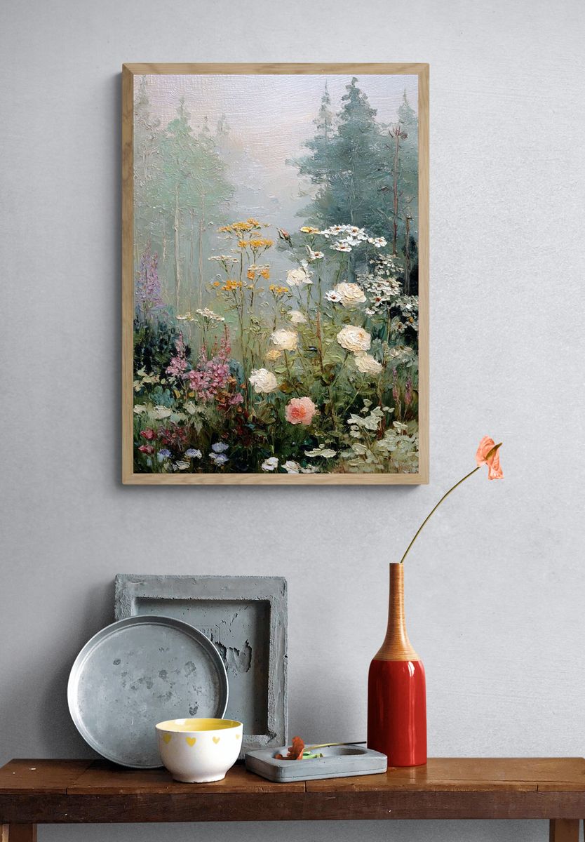 Misty Wildflower Meadow Print. — room view 3