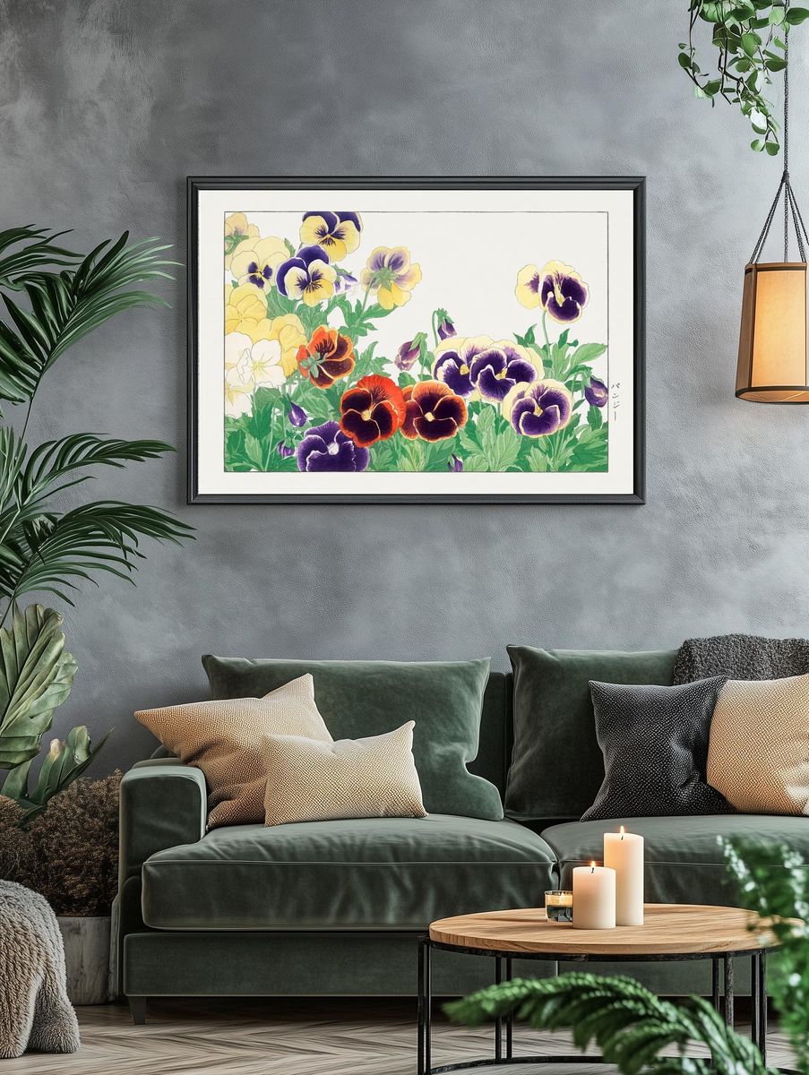 Vintage pansy flower, ukiyo e. — room view 4