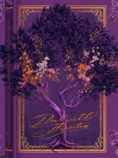 Purple Floral Tree Typography Poster.