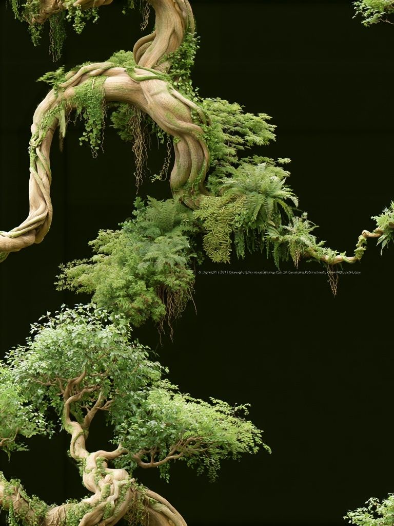 Twisting Bonsai Canopy Botanical Print. poster — botanical art