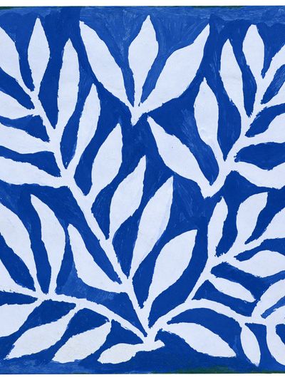 Blue Leaf Pattern Poster.