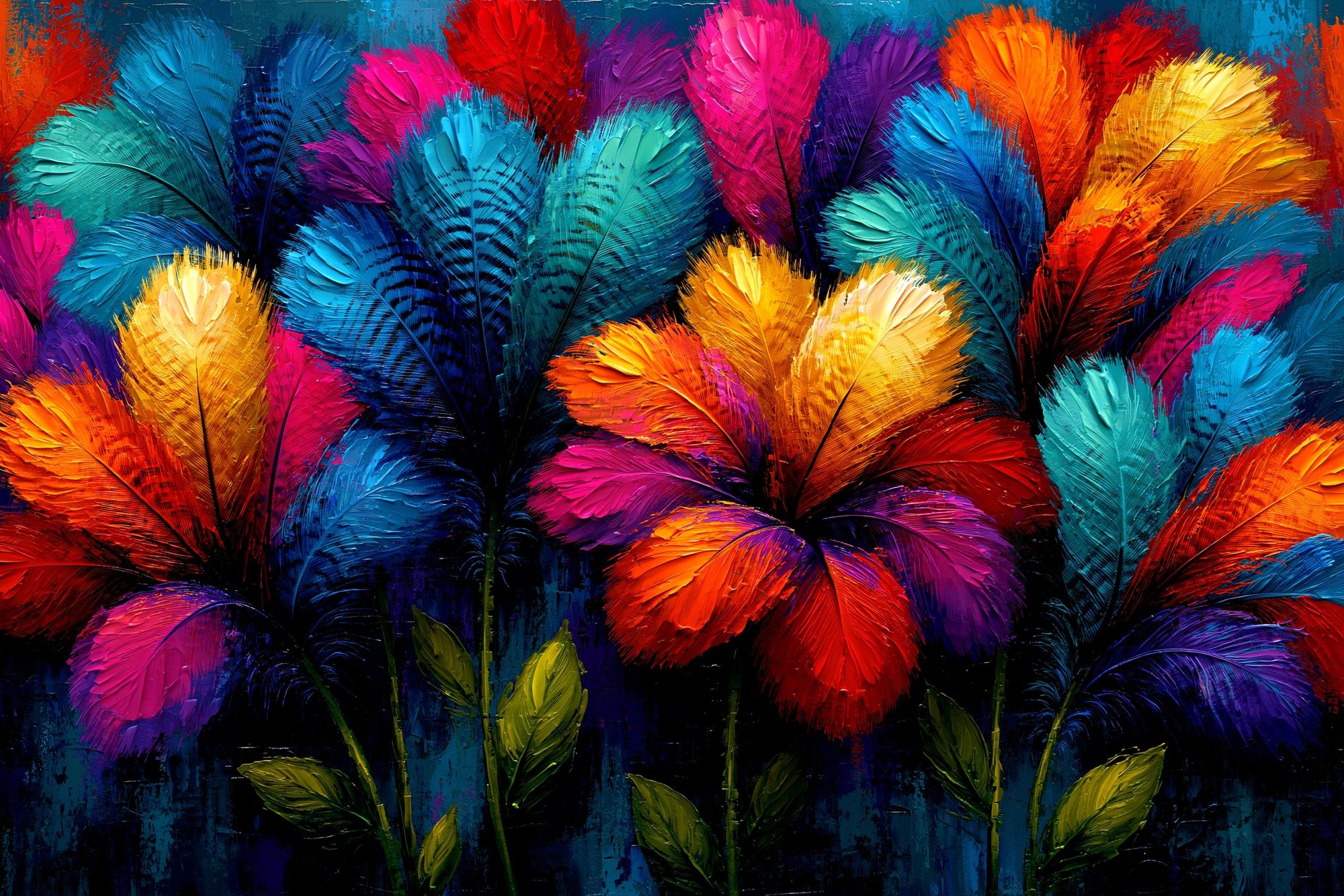 Colorful Feather Bouquet Print. poster detail
