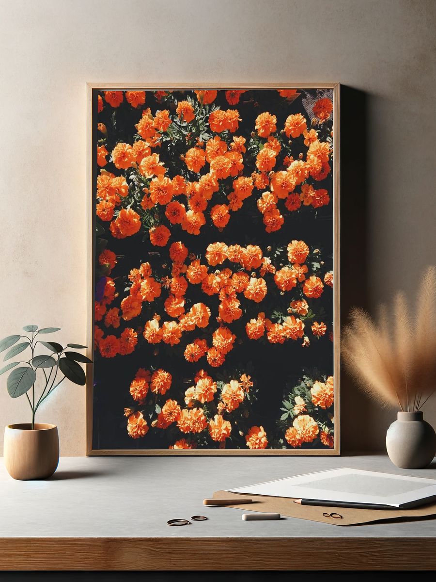 Blooming orange flowers. — room view 2