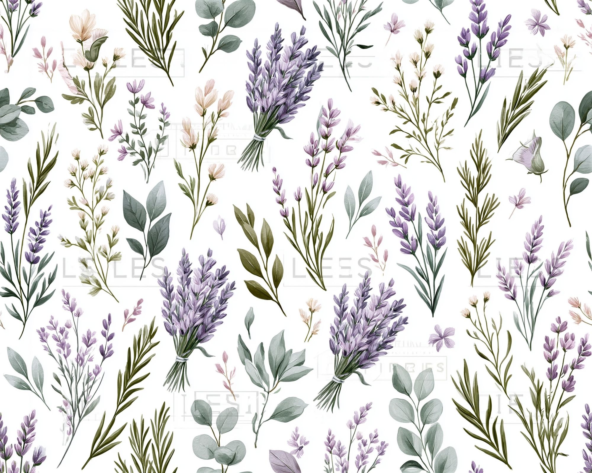 Lavender Botanical Pattern Print. poster detail
