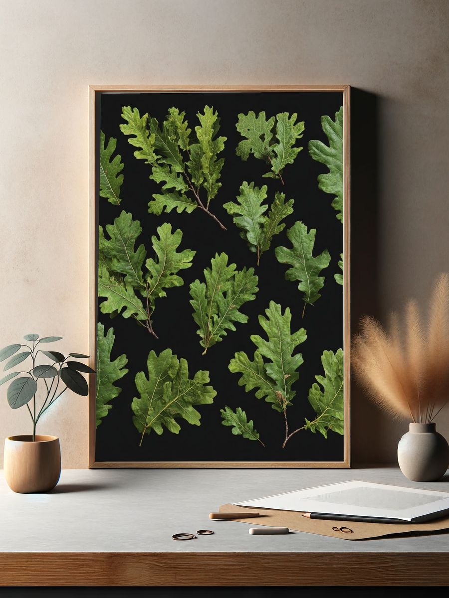 Oak Leaves Botanical Print. — room view 2
