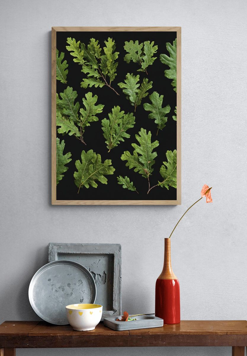 Oak Leaves Botanical Print. — room view 3