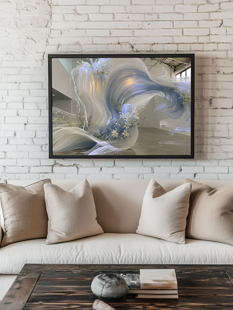 Flowing Floral Installation Print. room preview