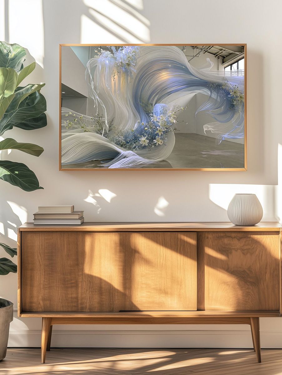 Flowing Floral Installation Print. — room view 3