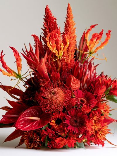 Crimson Floral Bouquet Photography Poster.