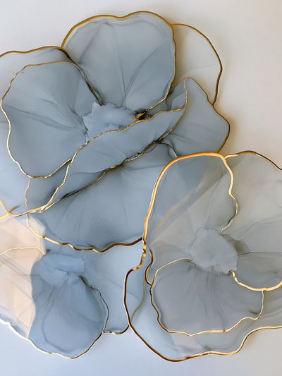 Blue Floral Abstract Poster. poster