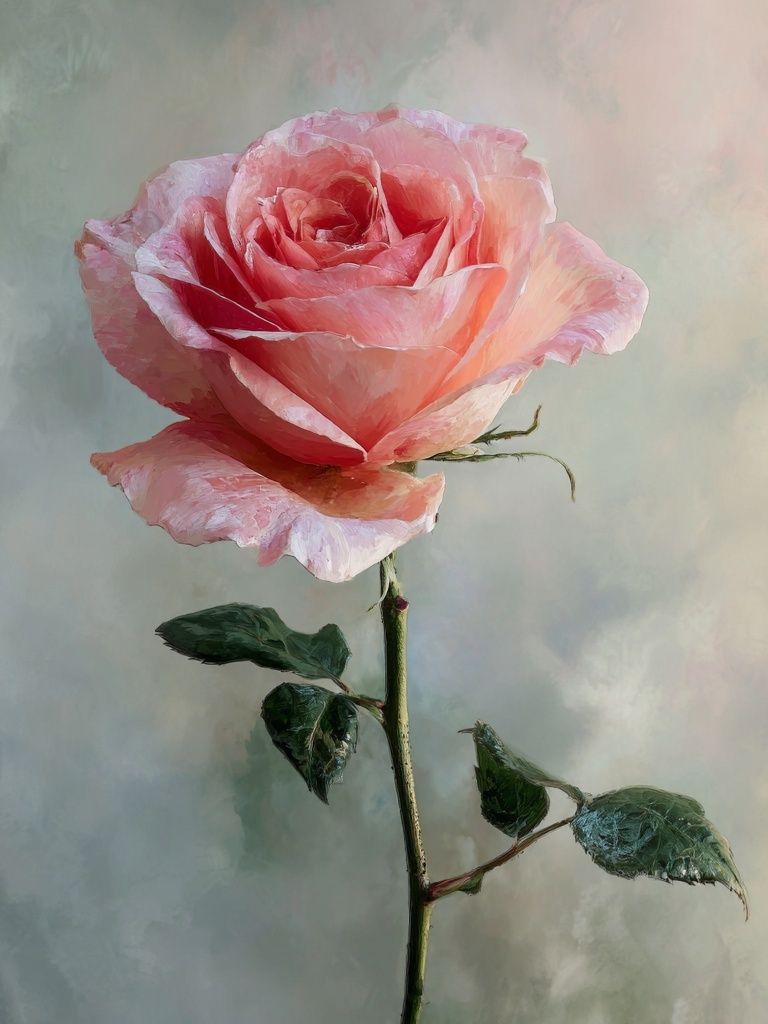 Pink Rose Watercolor Poster. poster detail