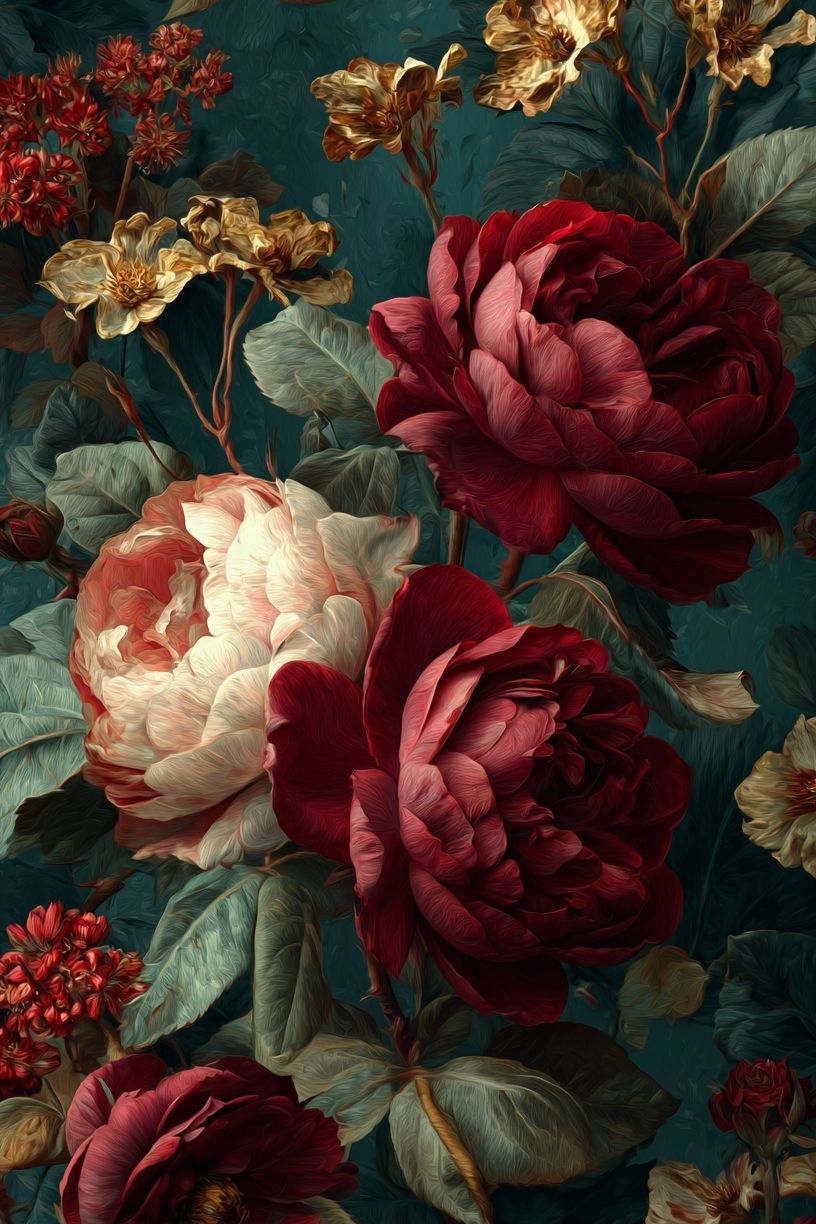 Velvet Peonies Botanical Print. poster detail