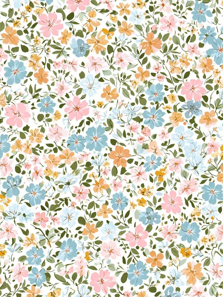 Pastel Wildflower Botanical Print. poster detail