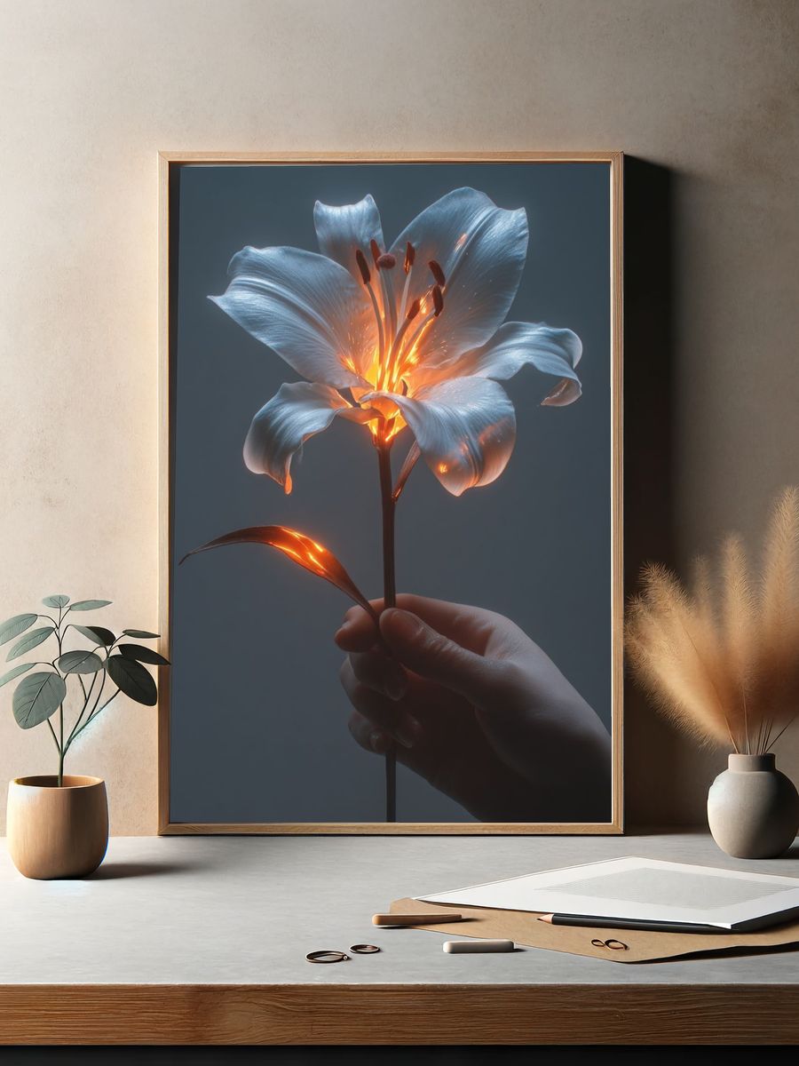 Glowing Lily Fine-Art Print. — room view 2