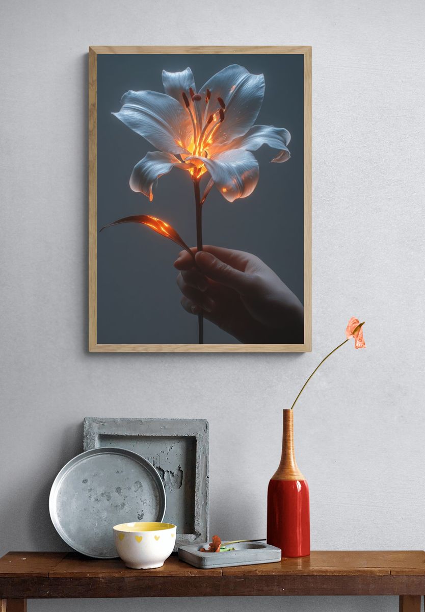 Glowing Lily Fine-Art Print. — room view 3