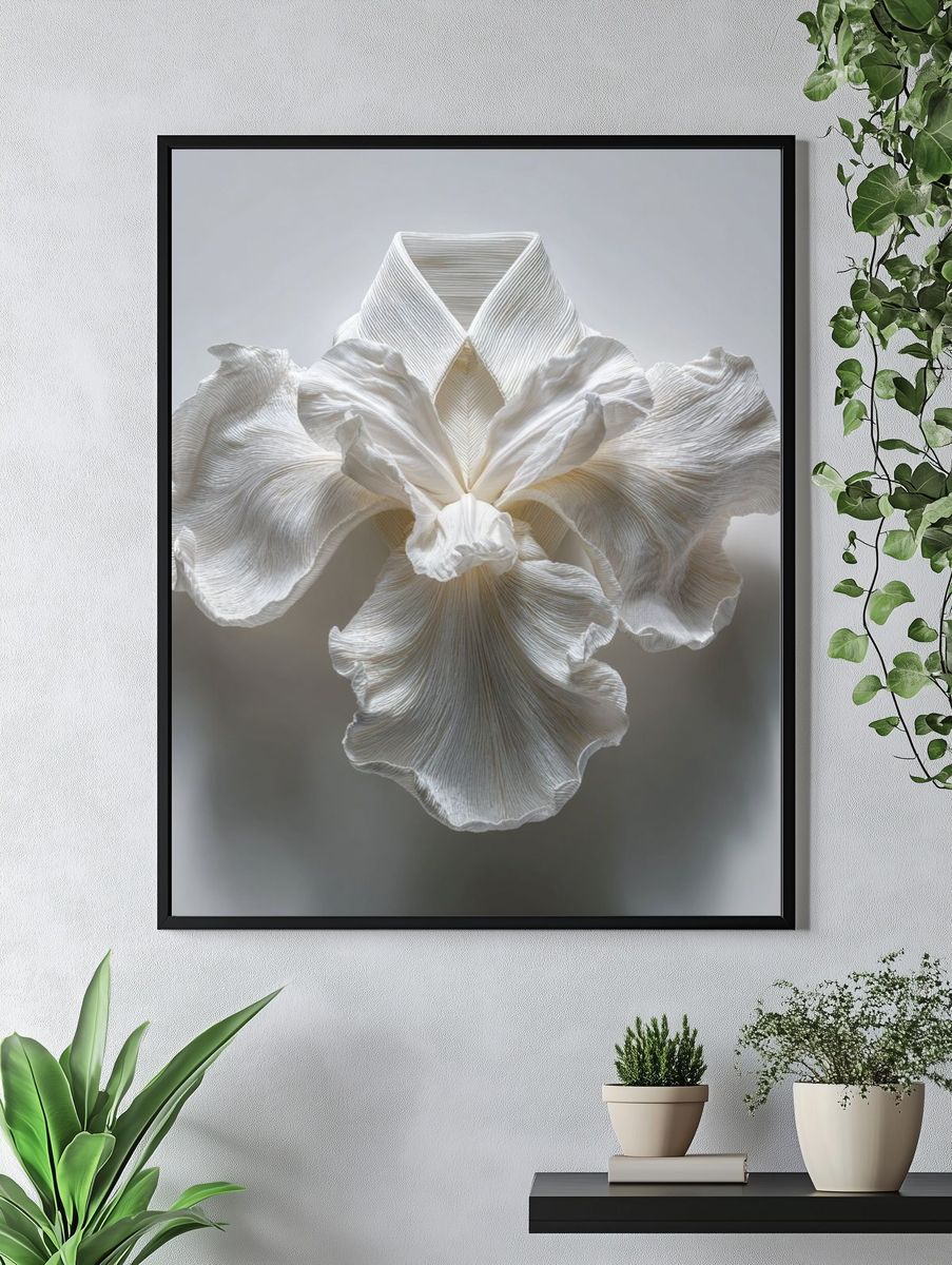 White Orchid Sculpture Print. — room view 4