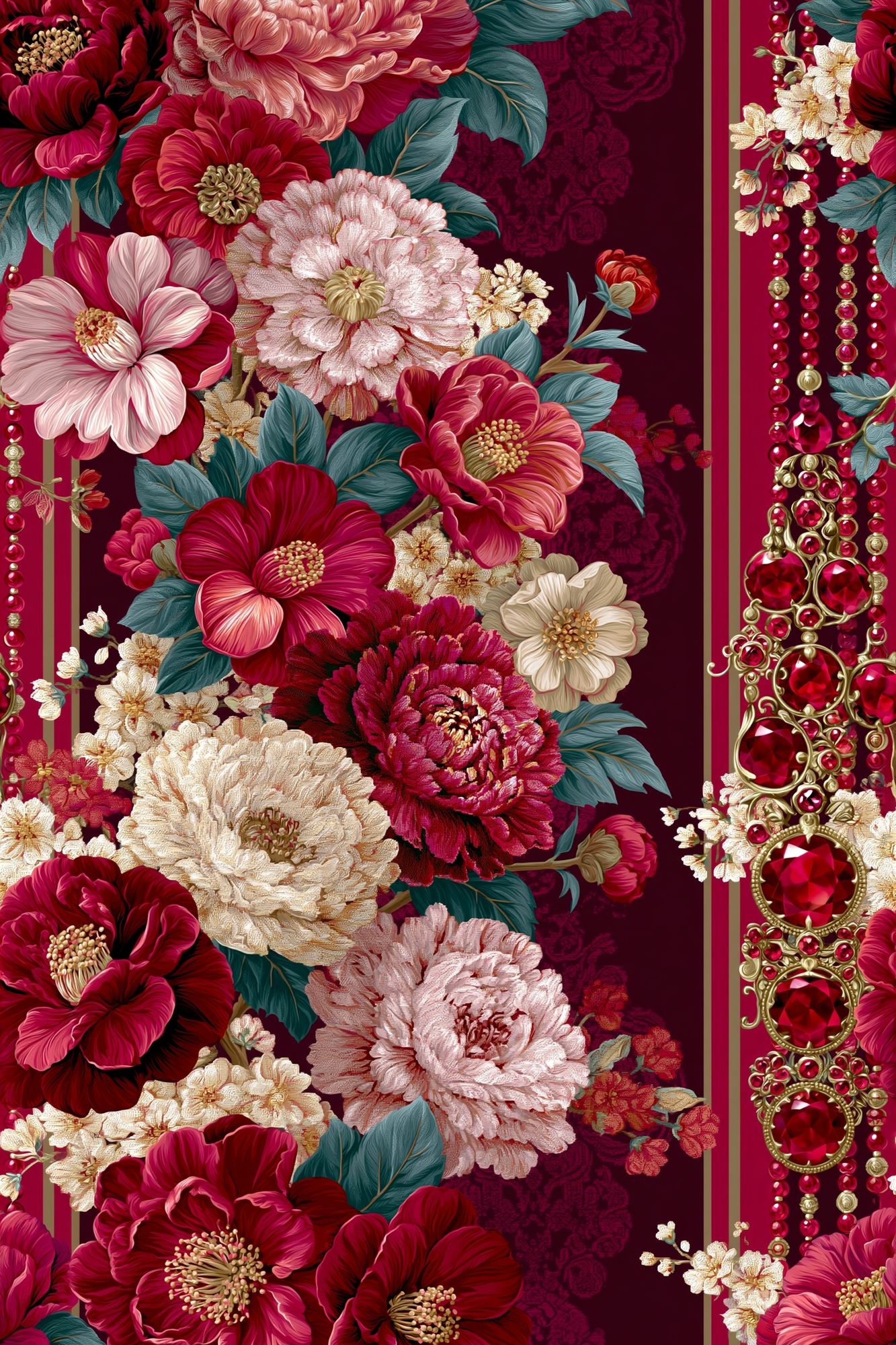 Velvet Floral Jewel Poster. poster detail