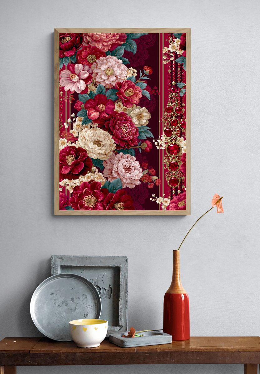 Velvet Floral Jewel Poster. — room view 3