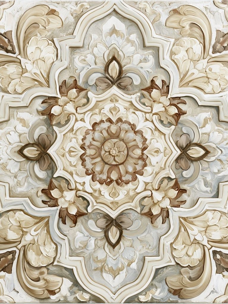 Ornate Floral Medallion Print. poster detail