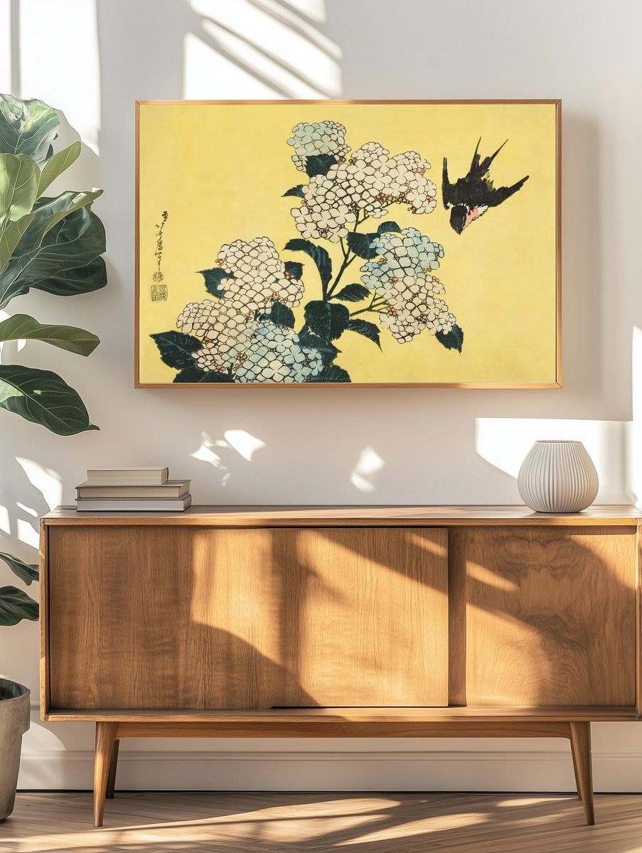 Hydrangea Swallow, untitled series large. — room view 3