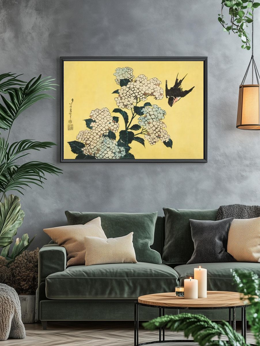 Hydrangea Swallow, untitled series large. — room view 4