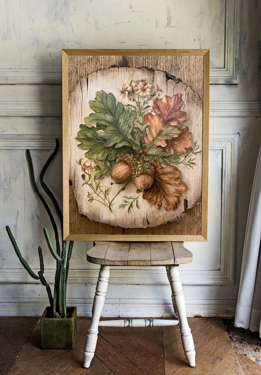 Oak Leaf Botanical Print. — room view 1