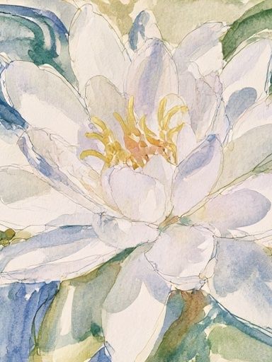 White Watercolor Flower Print. poster — botanical art