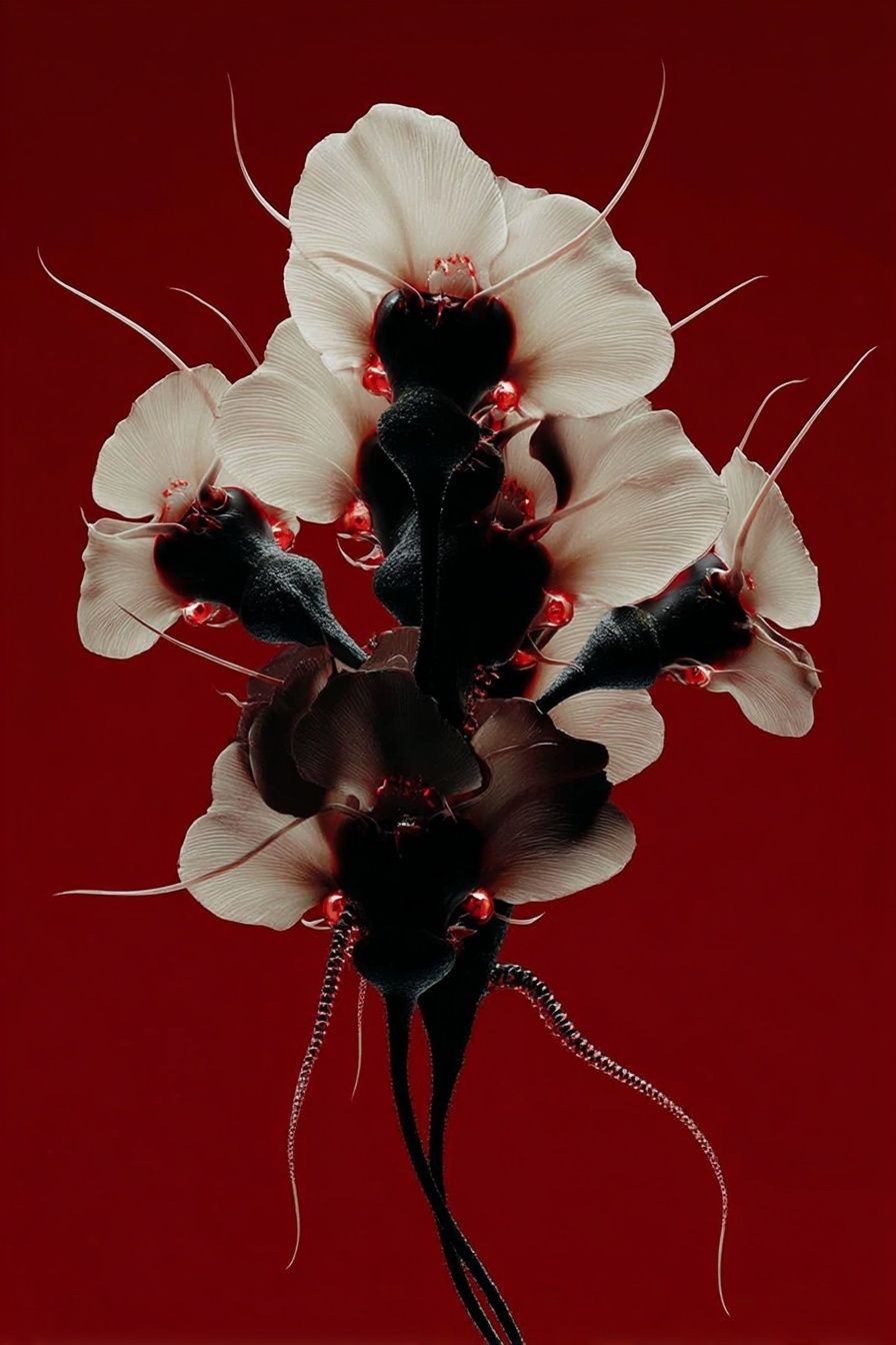 Surreal Orchid Bloom Print. poster detail