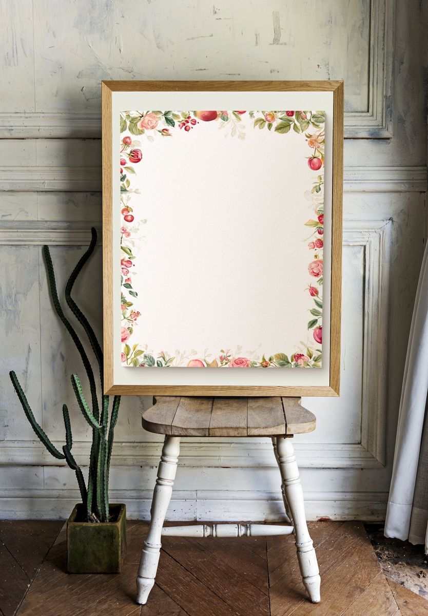 Nicole Floral Vintage Poster. room preview