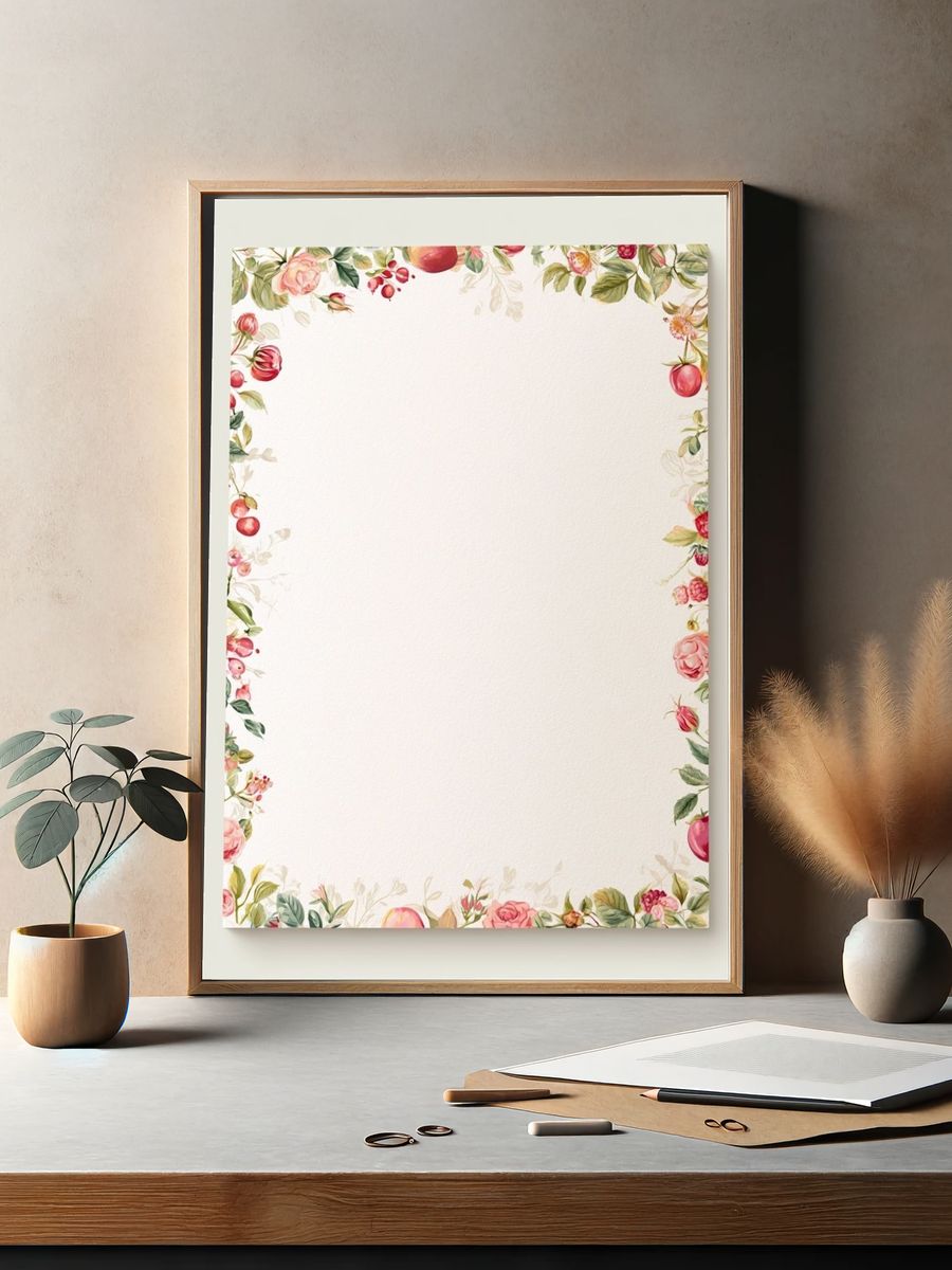 Nicole Floral Vintage Poster. — room view 2
