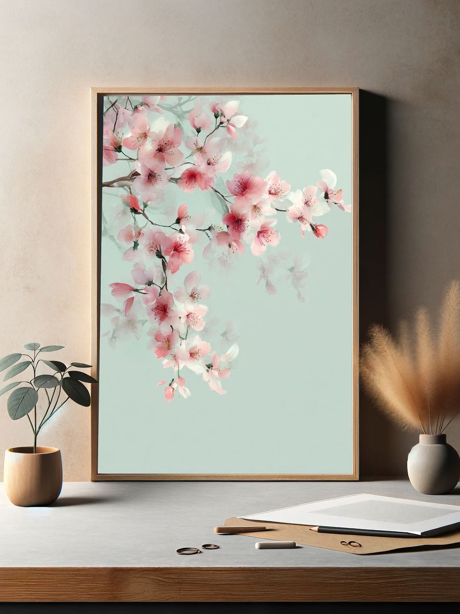 Cherry Blossom Watercolor Print. — room view 2