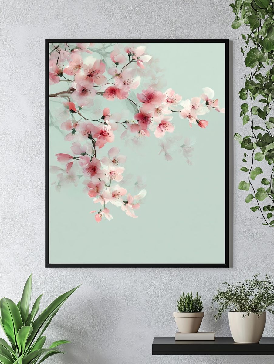 Cherry Blossom Watercolor Print. — room view 4